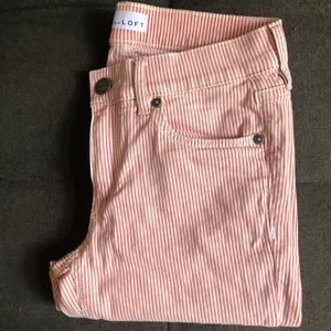 Red and white striped jeans